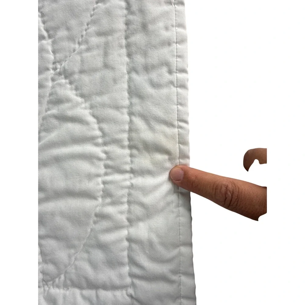 Vintage Precious Moments Baby Quilt Now I Lay Me Down To Sleep Embroidered White